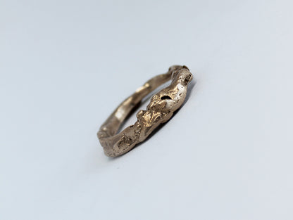 Unique artsy rings sandcasted in bronze