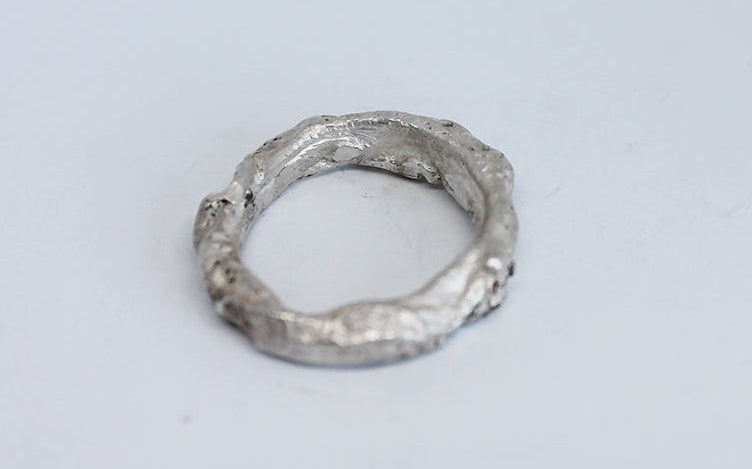 Unique white silver unisex ring