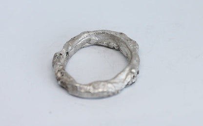 Unique white silver unisex ring