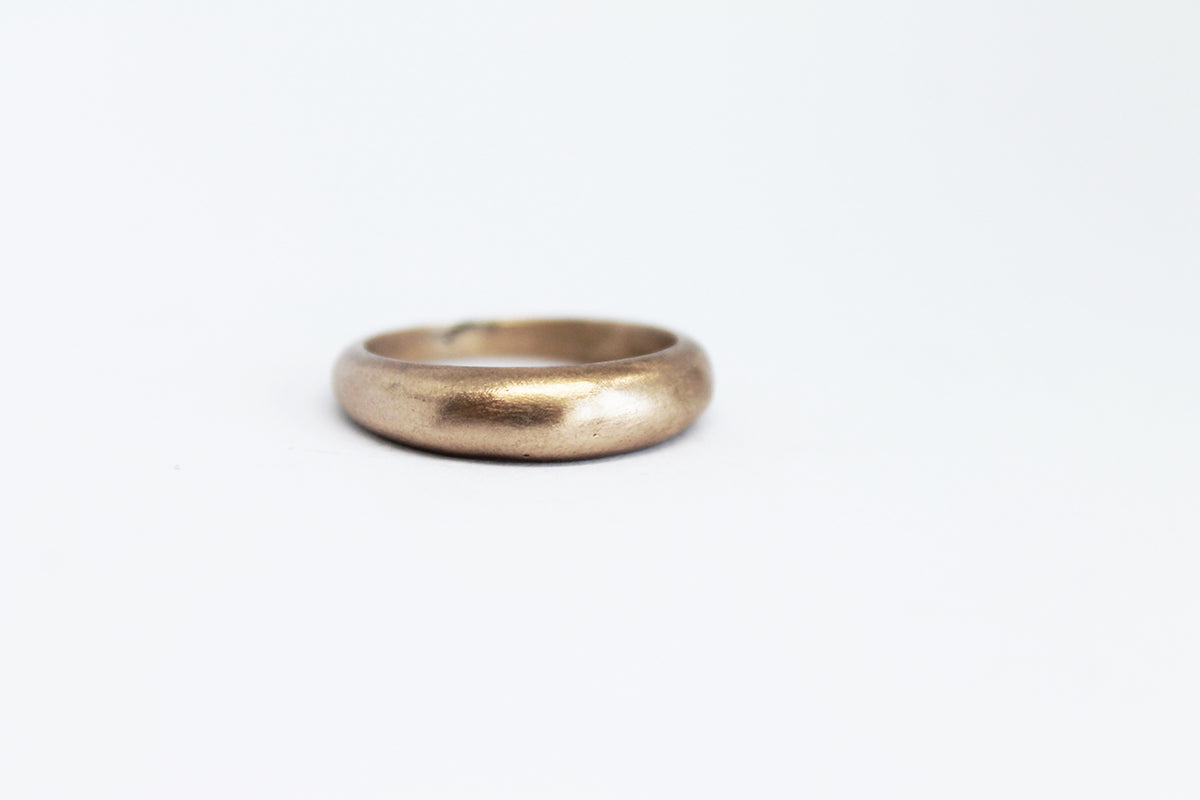 Elegant sandcast unique rings / Sterling silver + bronze