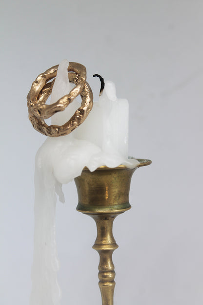 Unique artsy rings sandcasted in bronze