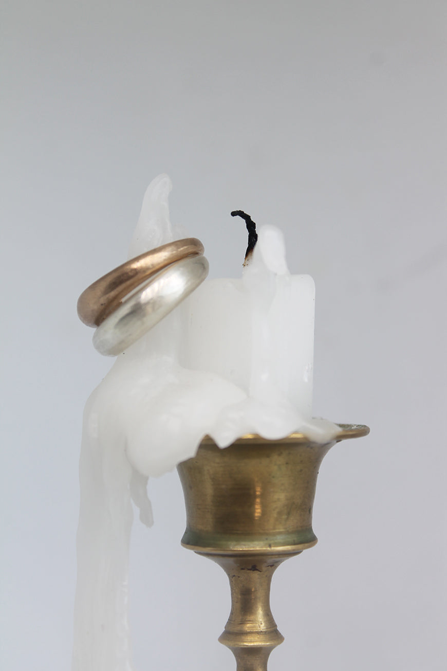Elegant sandcast unique rings / Sterling silver + bronze