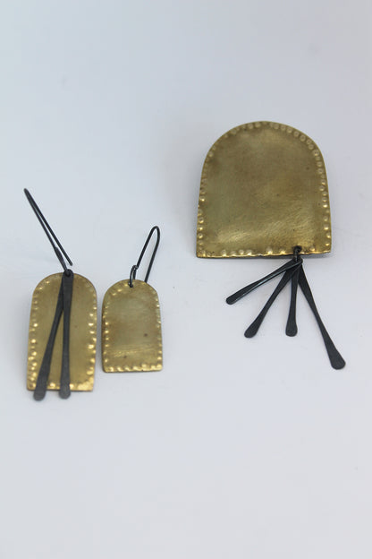 Unique mixed metal unisex brooch / Morocco vol. 1