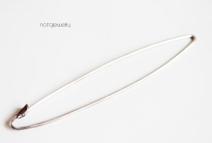 Big Minimal Silver safety pin / Black or plain Silver