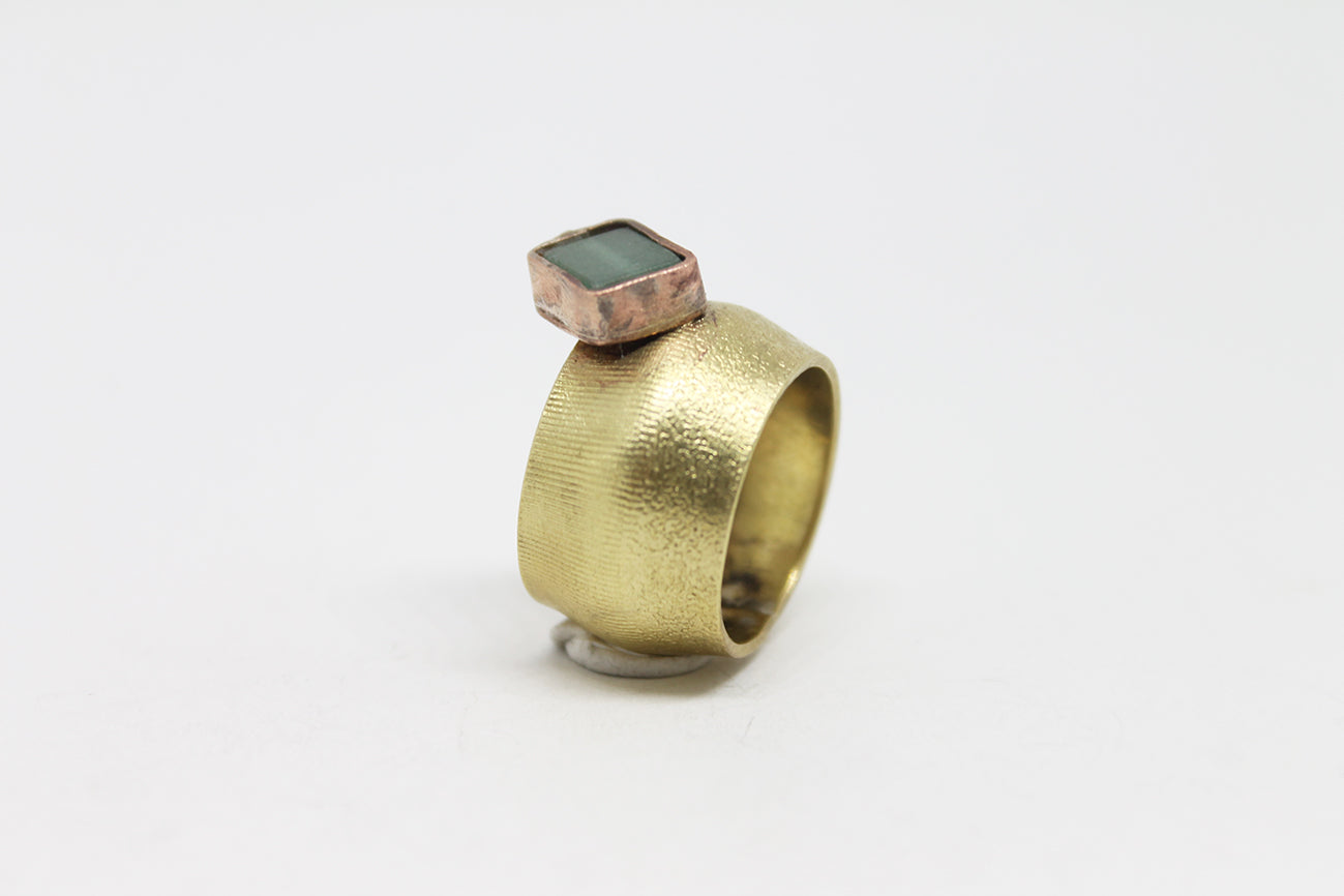 Mixed metal big artsy ring