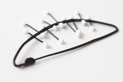 Black Silver Modern Brooch / Red or White