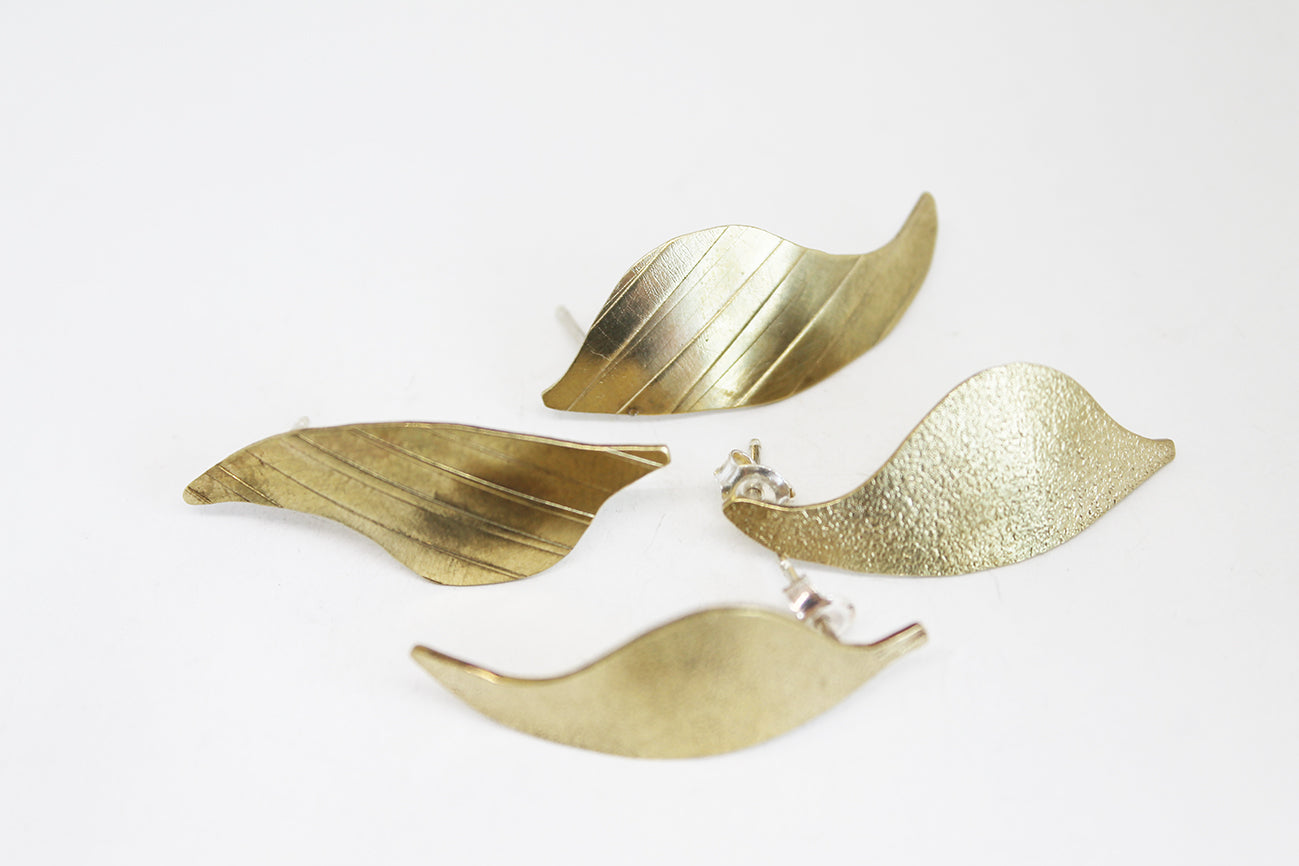 Brass earrings / Leaf vol 3.