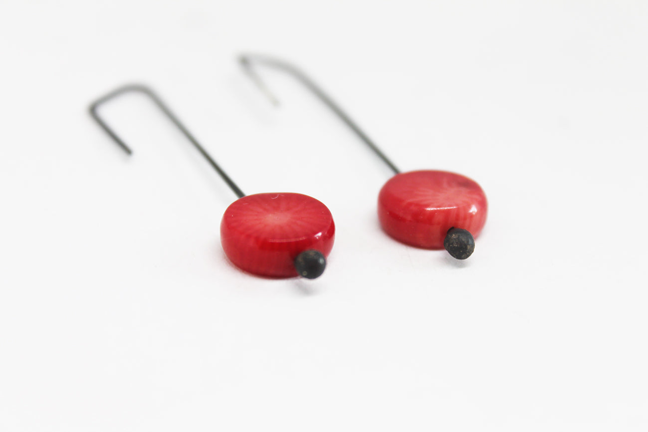 Red Coral Earrings