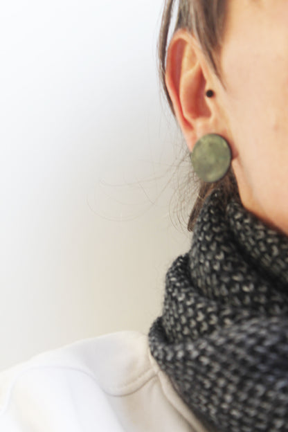 Bold Silver Statement studs / black, white or sprayed variation