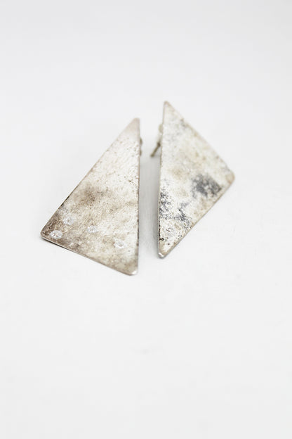 Unique Silver Triangle Earrings