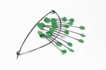 Big Bold Silver Pin Brooch / Red, Blue or Green