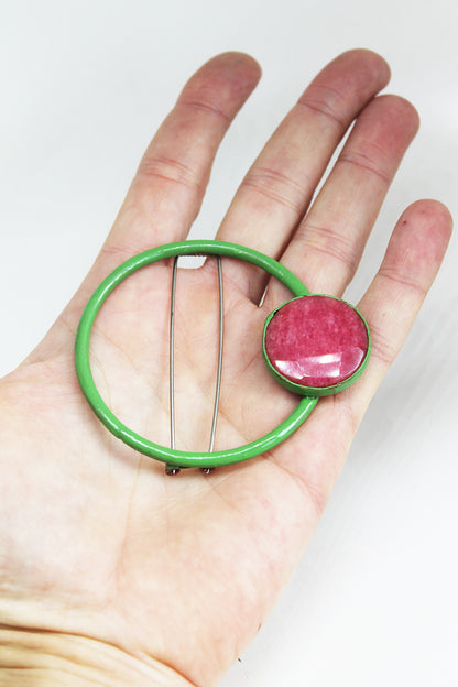 Big Rhodochrosite Brooch