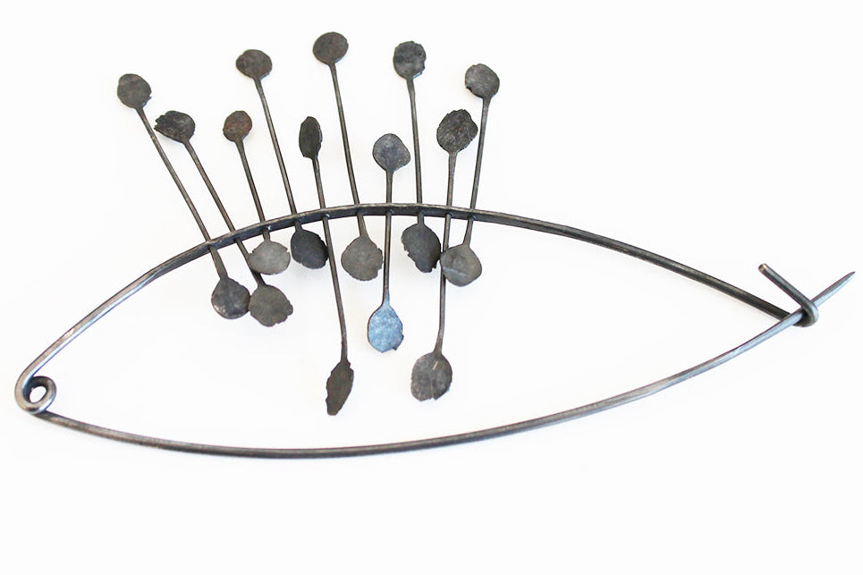 Big Bold Silver Pin / Black or Plain Silver