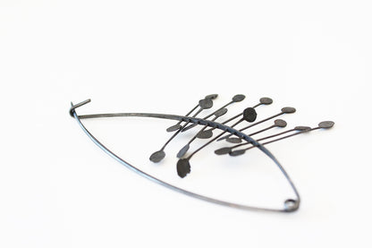 Big Bold Silver Pin / Black or Plain Silver