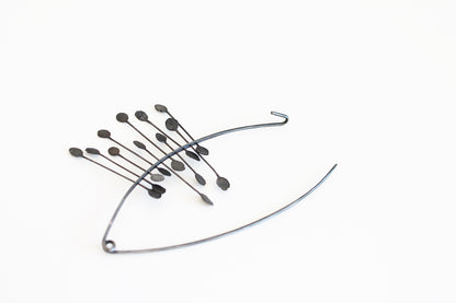 Big Bold Silver Pin / Black or Plain Silver