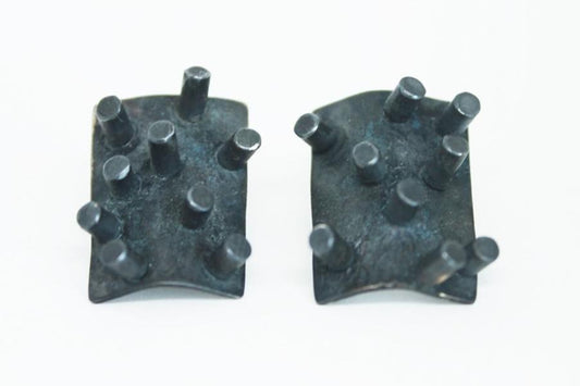 Unique black silver SPIKE earrings