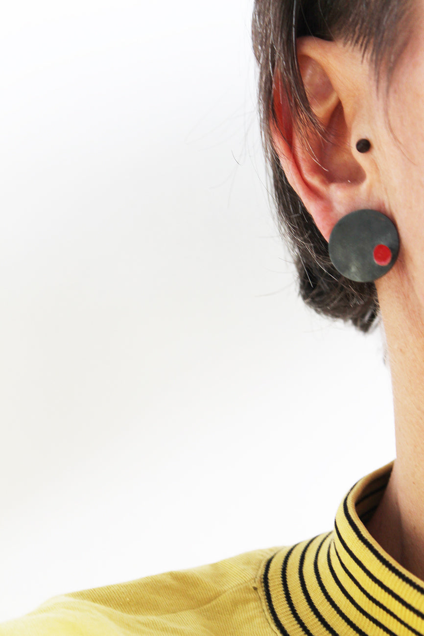 Unique bold silver earrings / Cicke