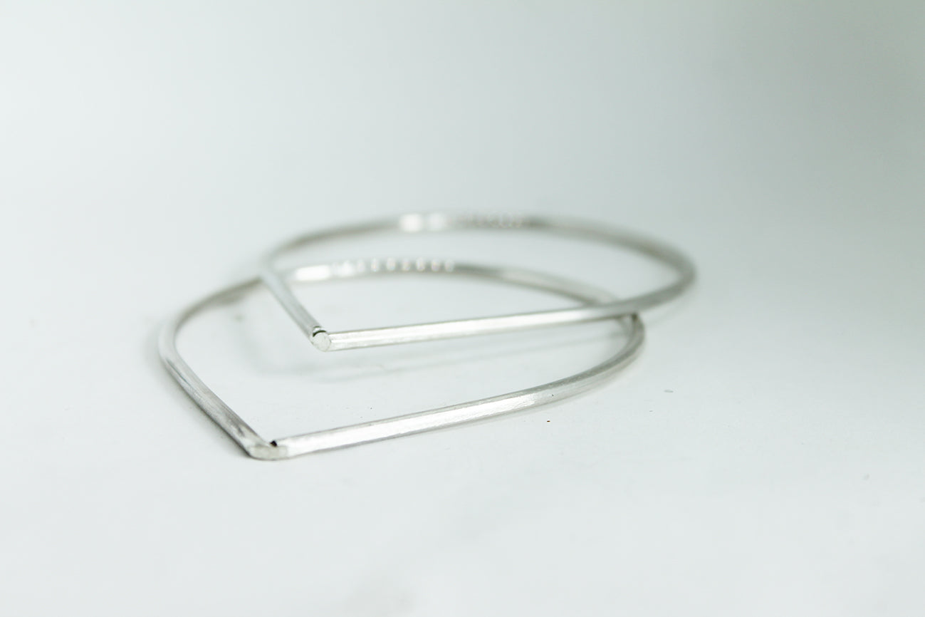 DOUBLE / silver set bangles