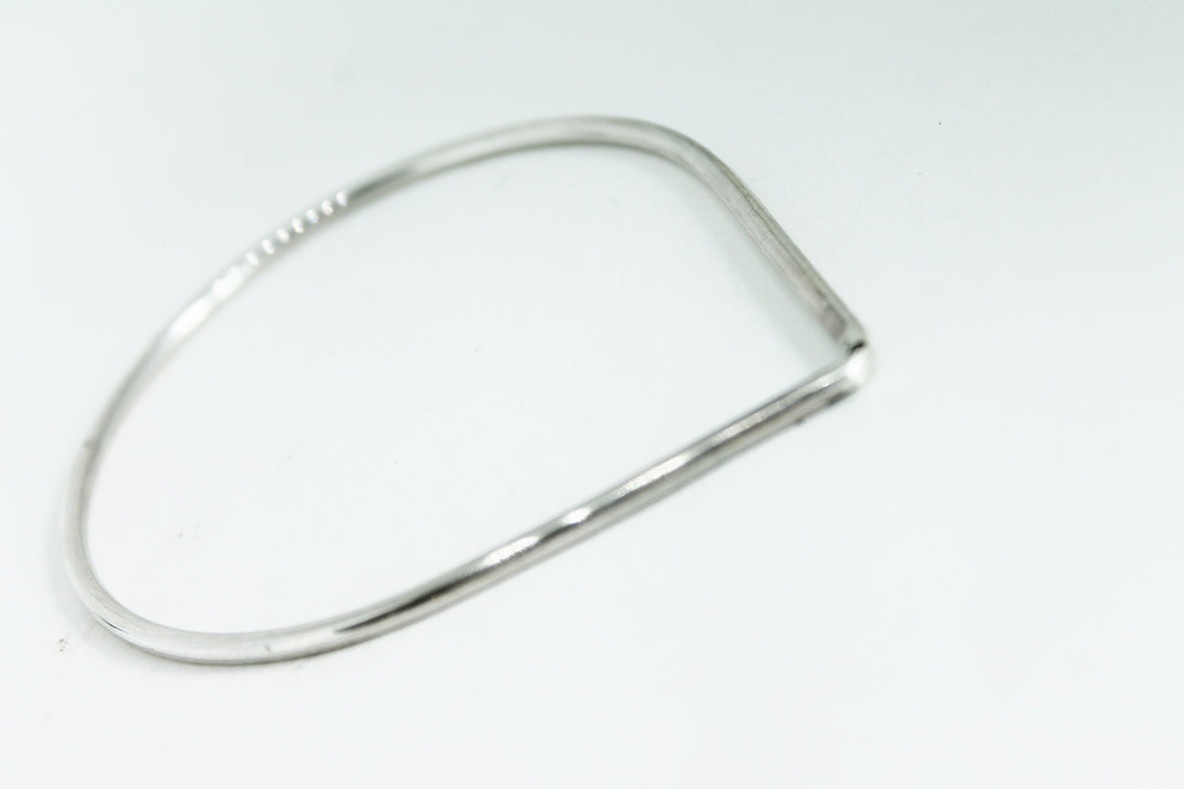 Minimal silver unisex bangle(s) / single or pair