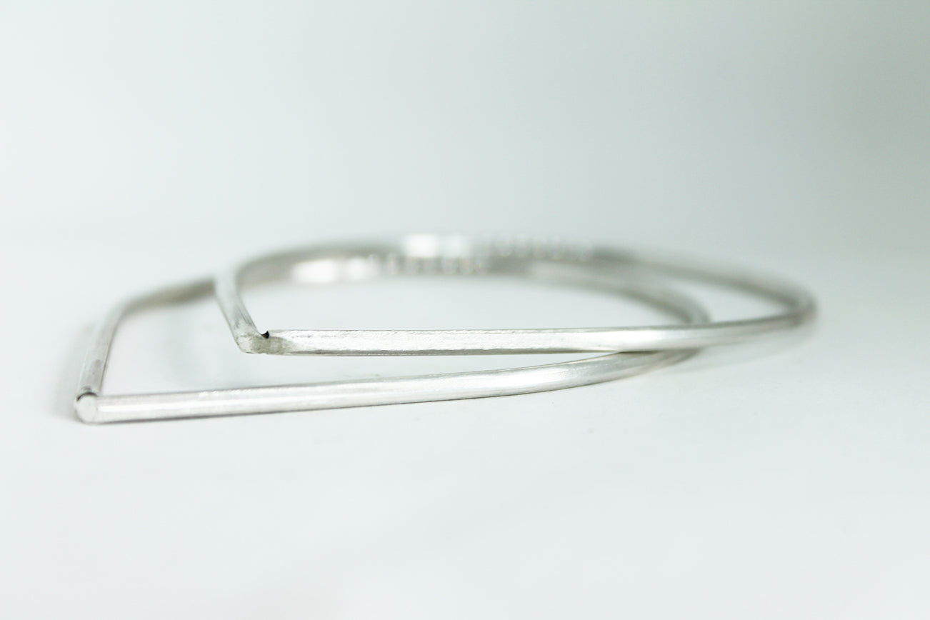 DOUBLE / silver set bangles