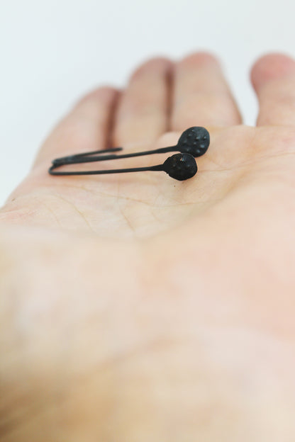 Black silver earrings