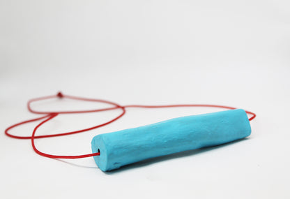 Light blue funky necklace / "used to be a brooch"