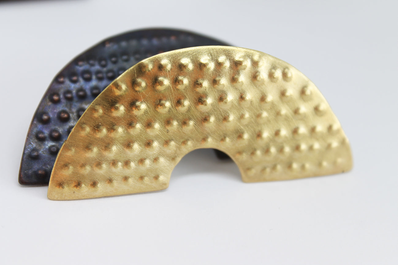 Small rainbow pin / brooch handmade in brass
