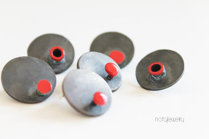 Unique bold silver earrings / Cicke