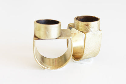 Big bold unisex brass ring / burma
