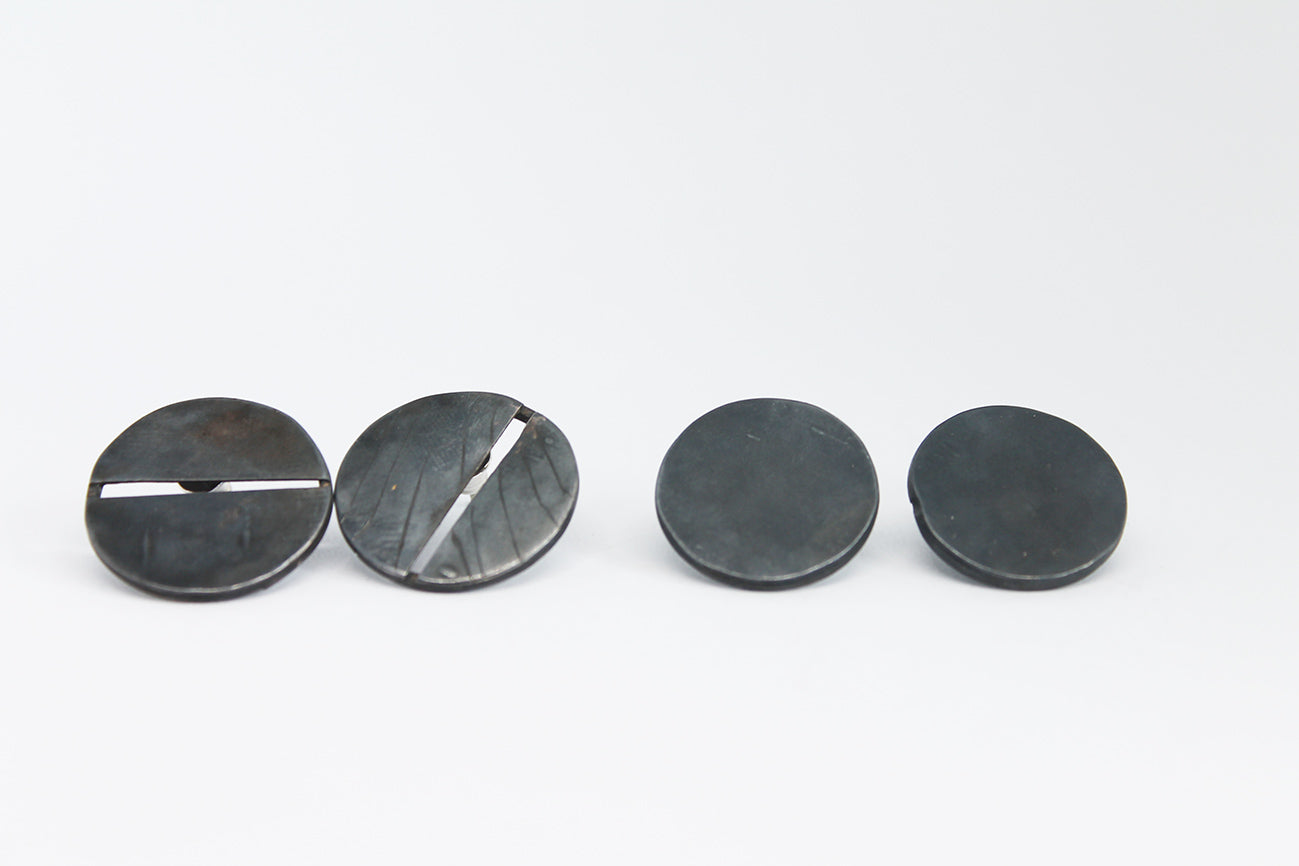 Black silver unique earrings