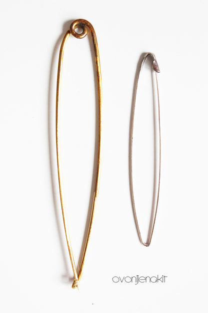 Big Minimal Silver safety pin / Black or plain Silver