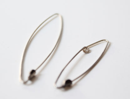Silver Pins Earrings // raw silver or black silver