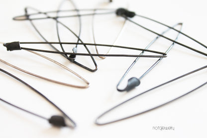 Black Silver Pins Earrings
