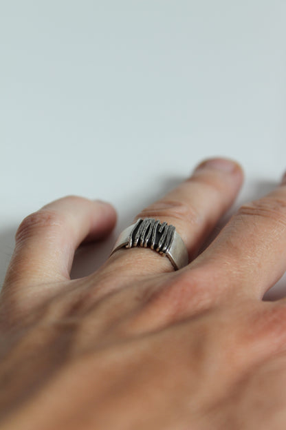 Bold Silver Unisex Silver Wrapped Ring