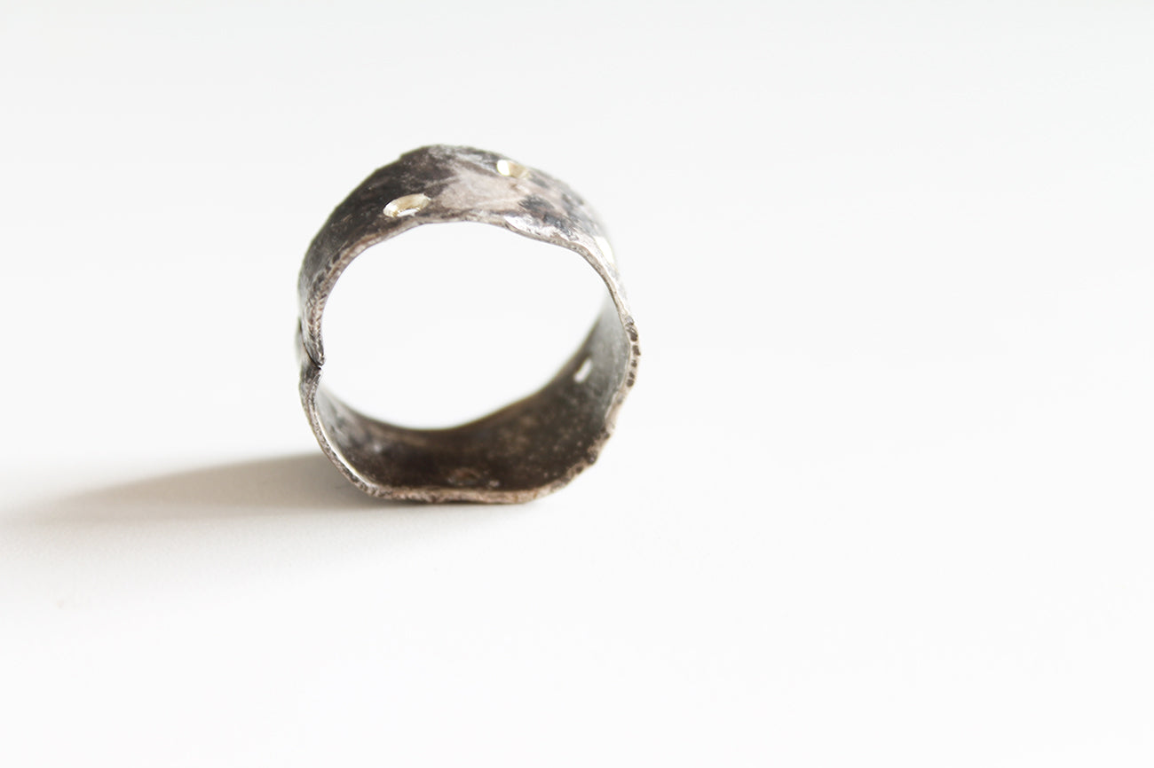 Black Silver Bold Unisex Ring