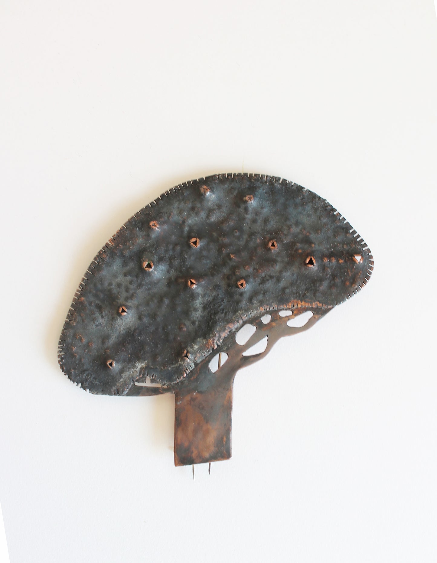 Unique Sculptural Artisan Oak Copper Unisex Brooch