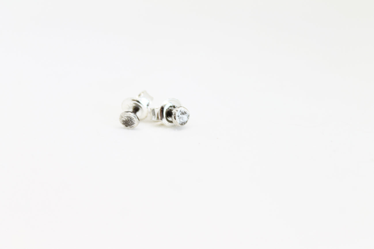 Tiny Silver Unisex Earrings