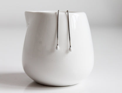 Sweet Tiny Small White Silver Earrings