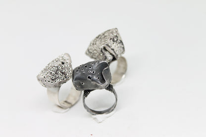 Big Bold Sculptural Contemporary Silver Ring