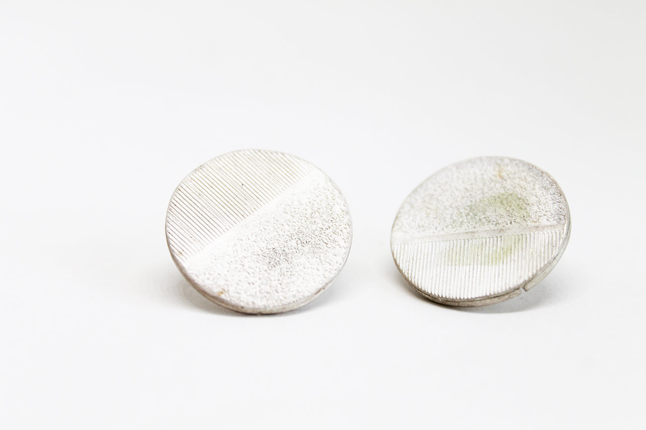 Round Silver textured Earrings vol. 2