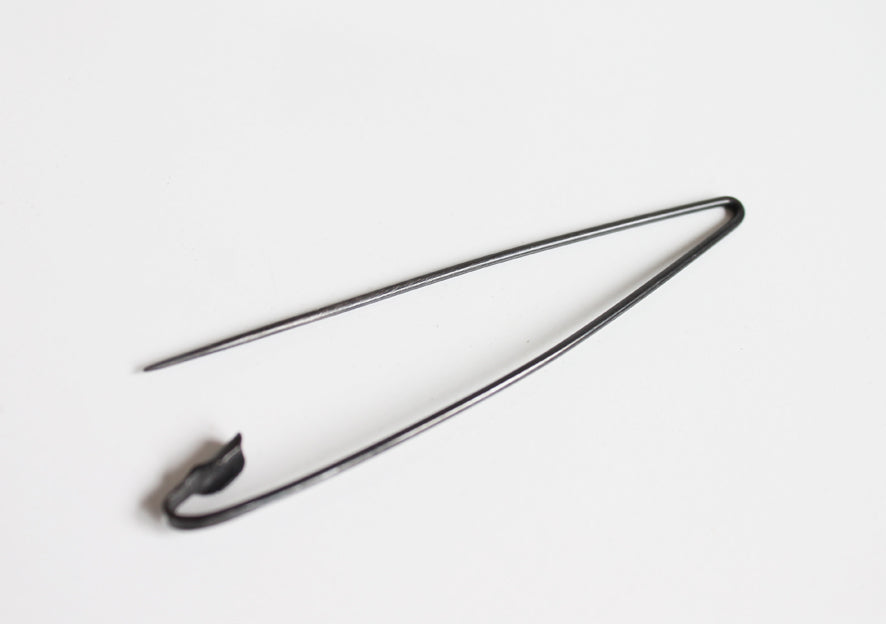 Black minimal silver shawl pin