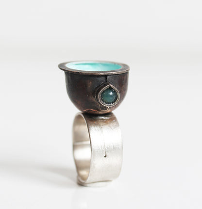 Unique Bold Sculptural Contemporary Copper Ring