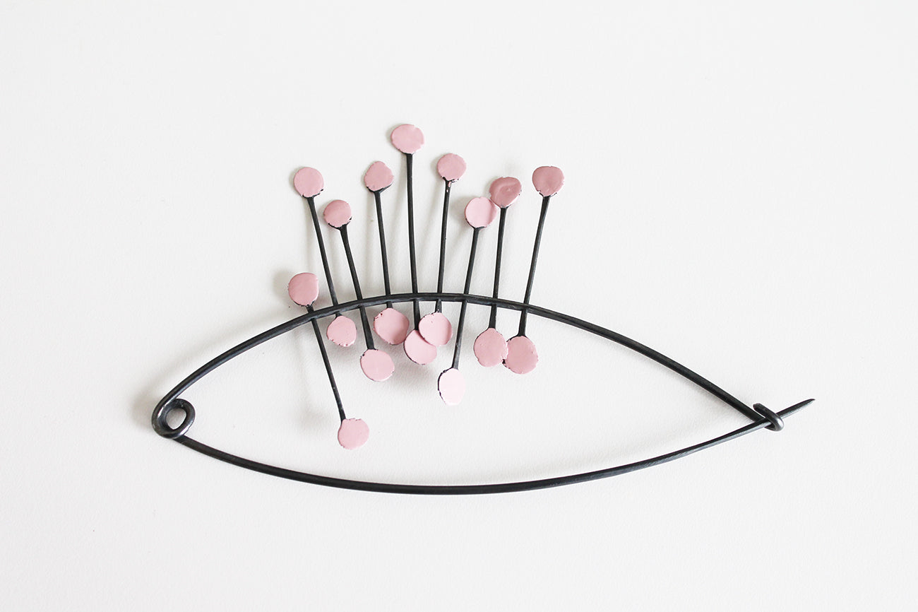 Big Black Silver Modern Pink Shawl Pin