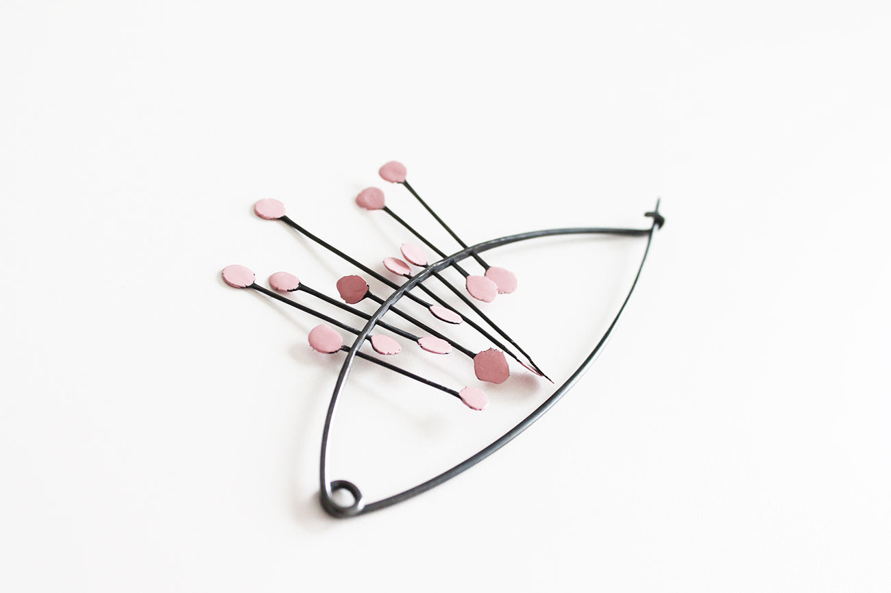 Big Black Silver Modern Pink Shawl Pin