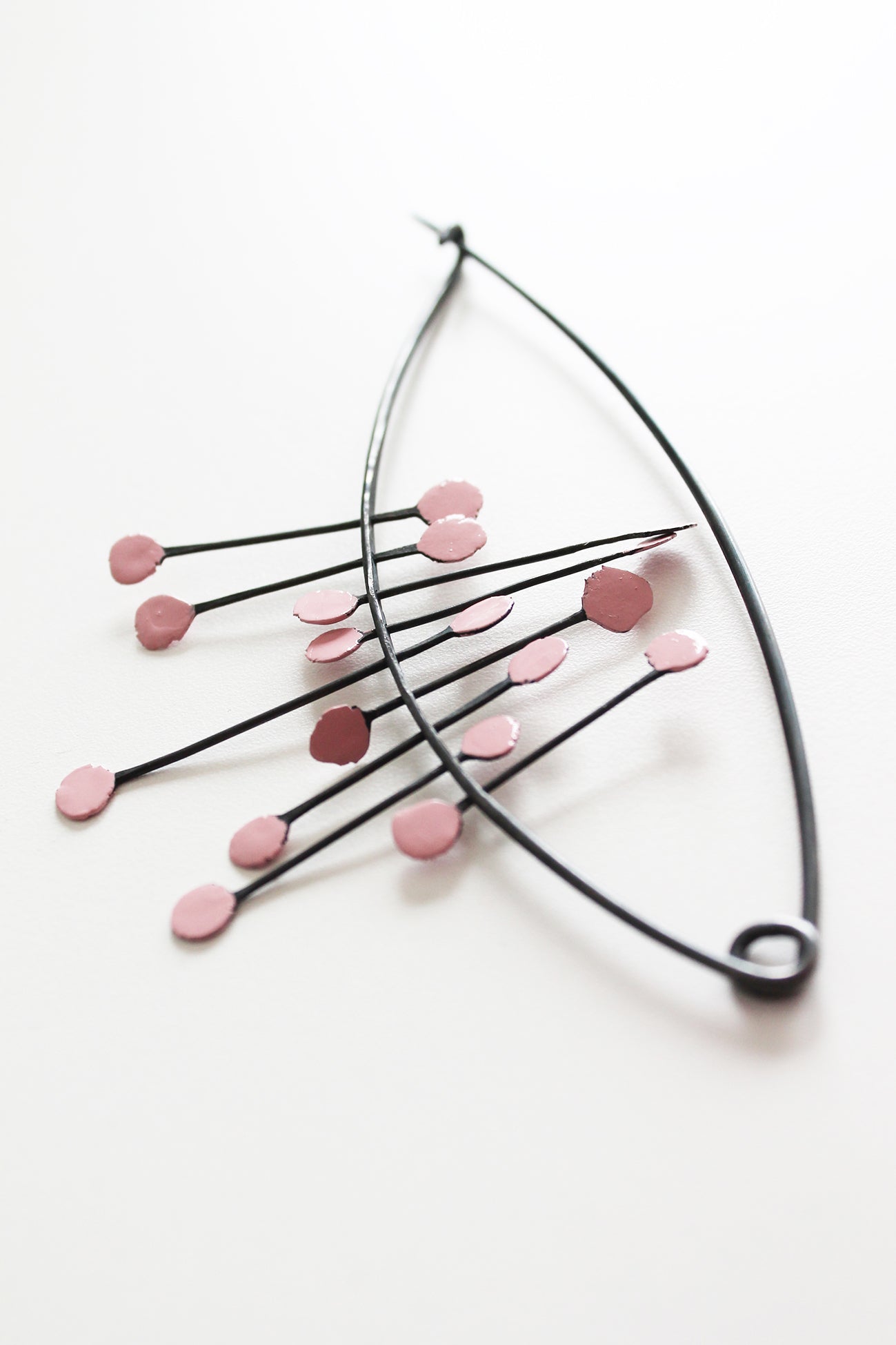 Big Black Silver Modern Pink Shawl Pin