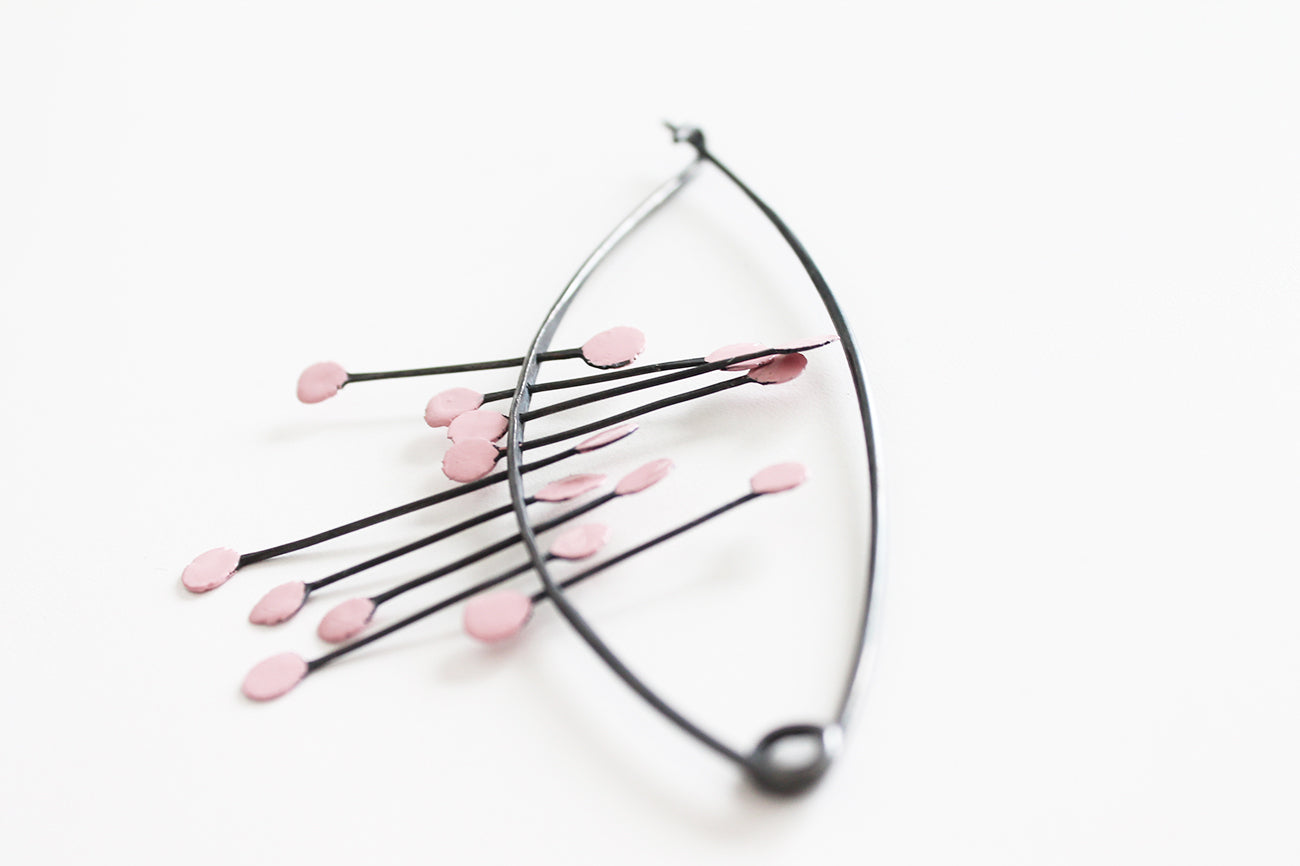 Big Black Silver Modern Pink Shawl Pin