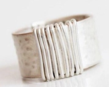 White silver modern ring for Women