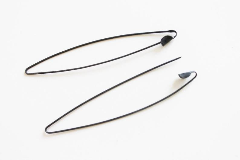 Black Silver Pins Earrings