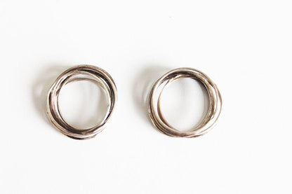 Set of 8 tiny silver unisex ring