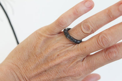 Bold Black Silver Unisex Ring